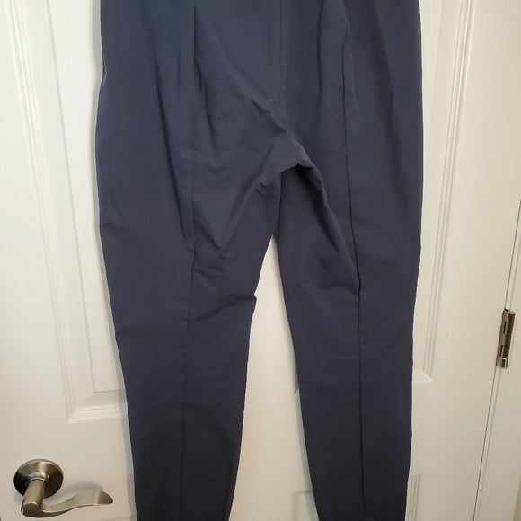 EVERLANE Skinny Navy Stretch Trousers with Side Zipper - Picture 6 of 12